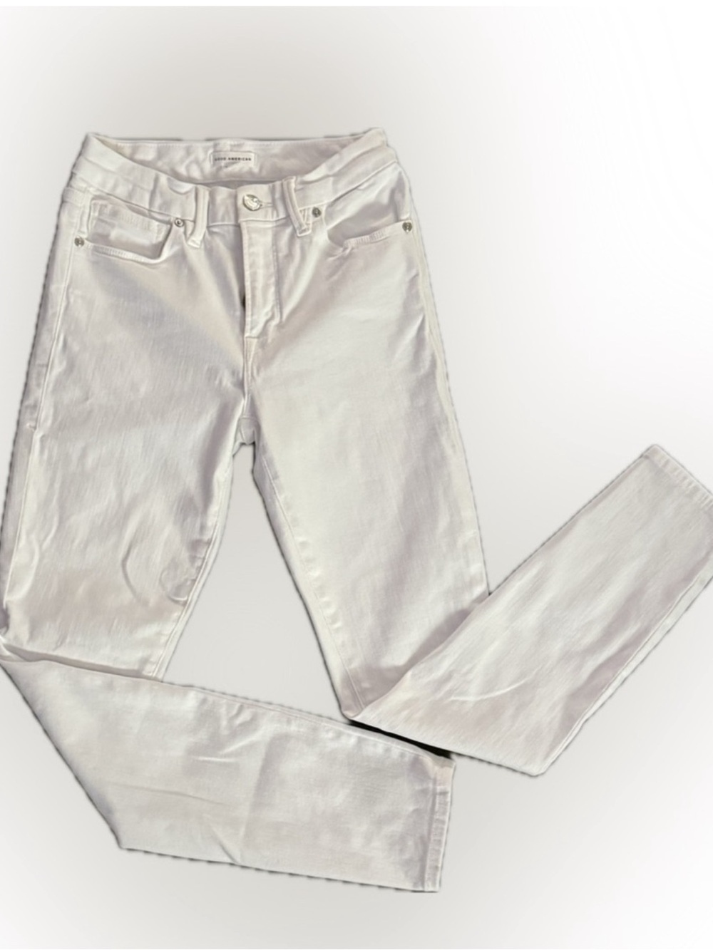 Good American White High-Rise Slim Jeans - Picture 2 of 9